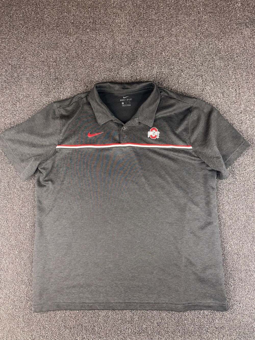 Nike Ohio State Buckeyes Dri-Fit Polo Size XL Gray Coaches Performance